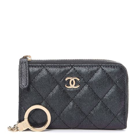 chanel key ring|chanel zipped key holder.